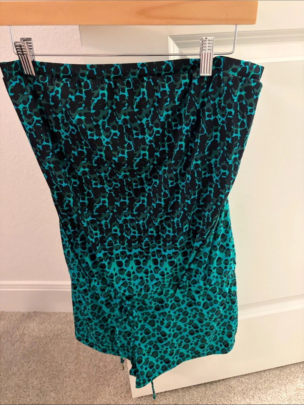 Marc By Marc Jacobs Teal and Black Leopard Print One-Piece Swimsuit
